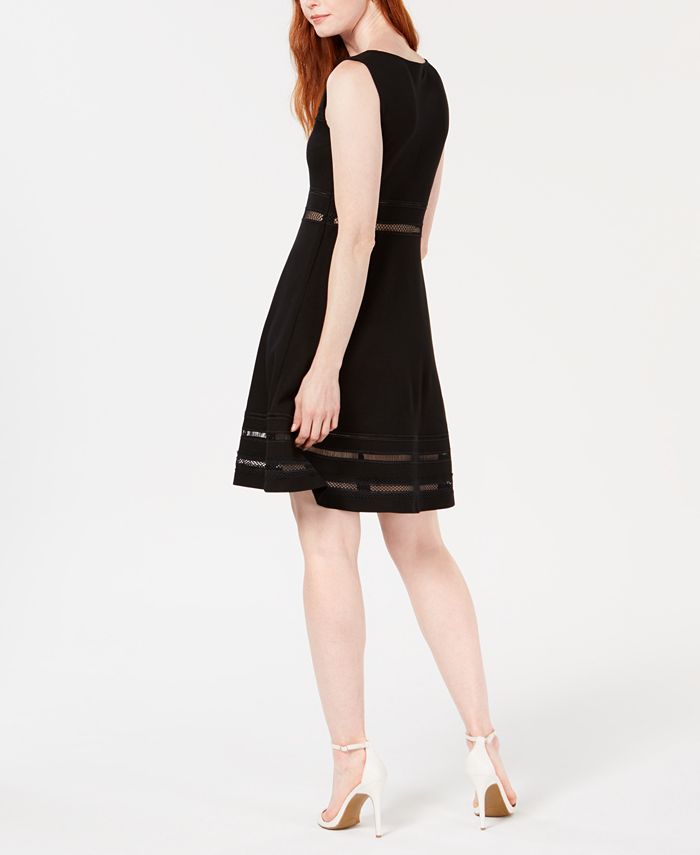 French Connection Lula Mesh-Trim Fit & Flare Dress & Reviews - Dresses ...
