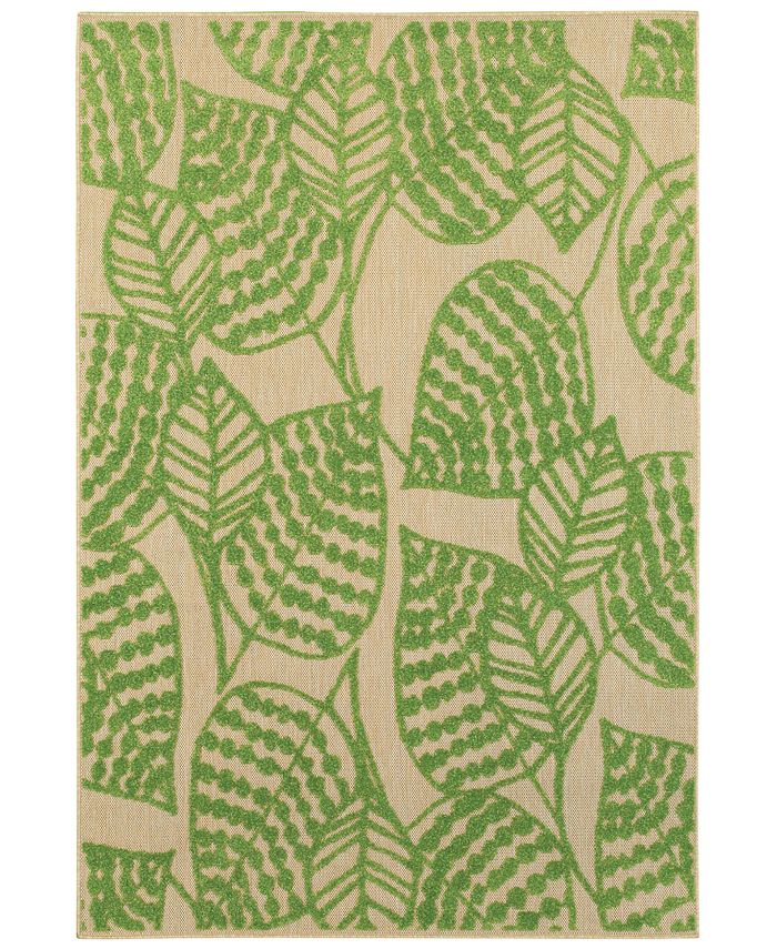 Oriental Weavers - Cayman 566F9 Sand/Green 6'7" x 9'6" Indoor/Outdoor Area Rug
