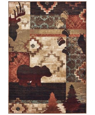 Oriental Weavers - Woodlands 9649A Brown/Rust 1'10" x 3' Area Rug
