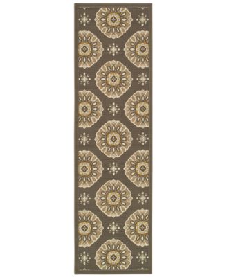 Oriental Weavers - Bali 5863N Gray/Gold 7'10" x 7'10" Indoor/Outdoor Runner Area Rug