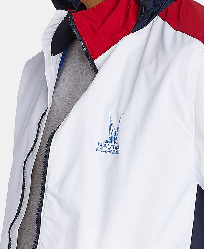 Nautica Nautica Mens Blue Sail Colorblocked Windbreaker Created For Macys Macys