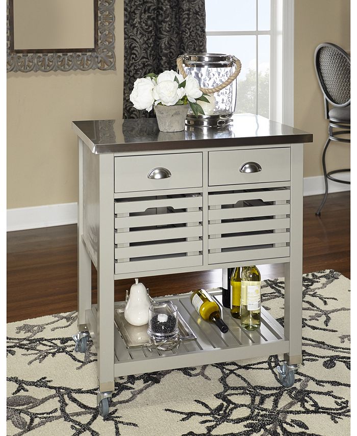 Linon Home Décor Robbin Kitchen Cart, Gray - Macy's