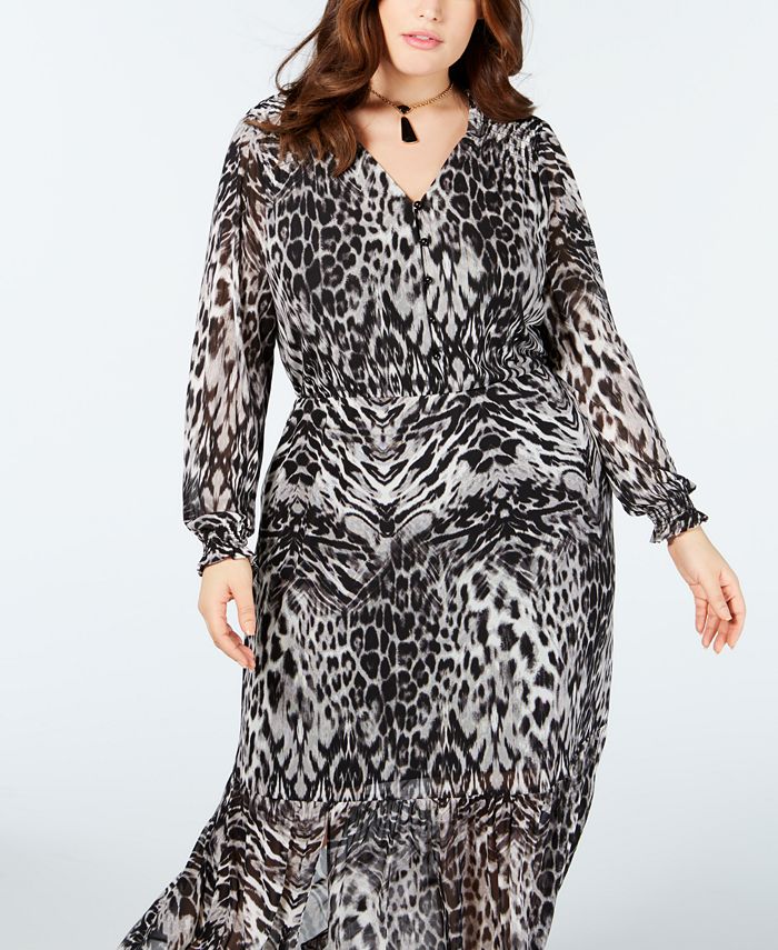 ECI Plus Size AnimalPrint Maxi Dress Macy's