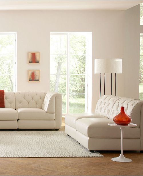 Furniture Rosario Leather Modular Living Room Furniture Collection with