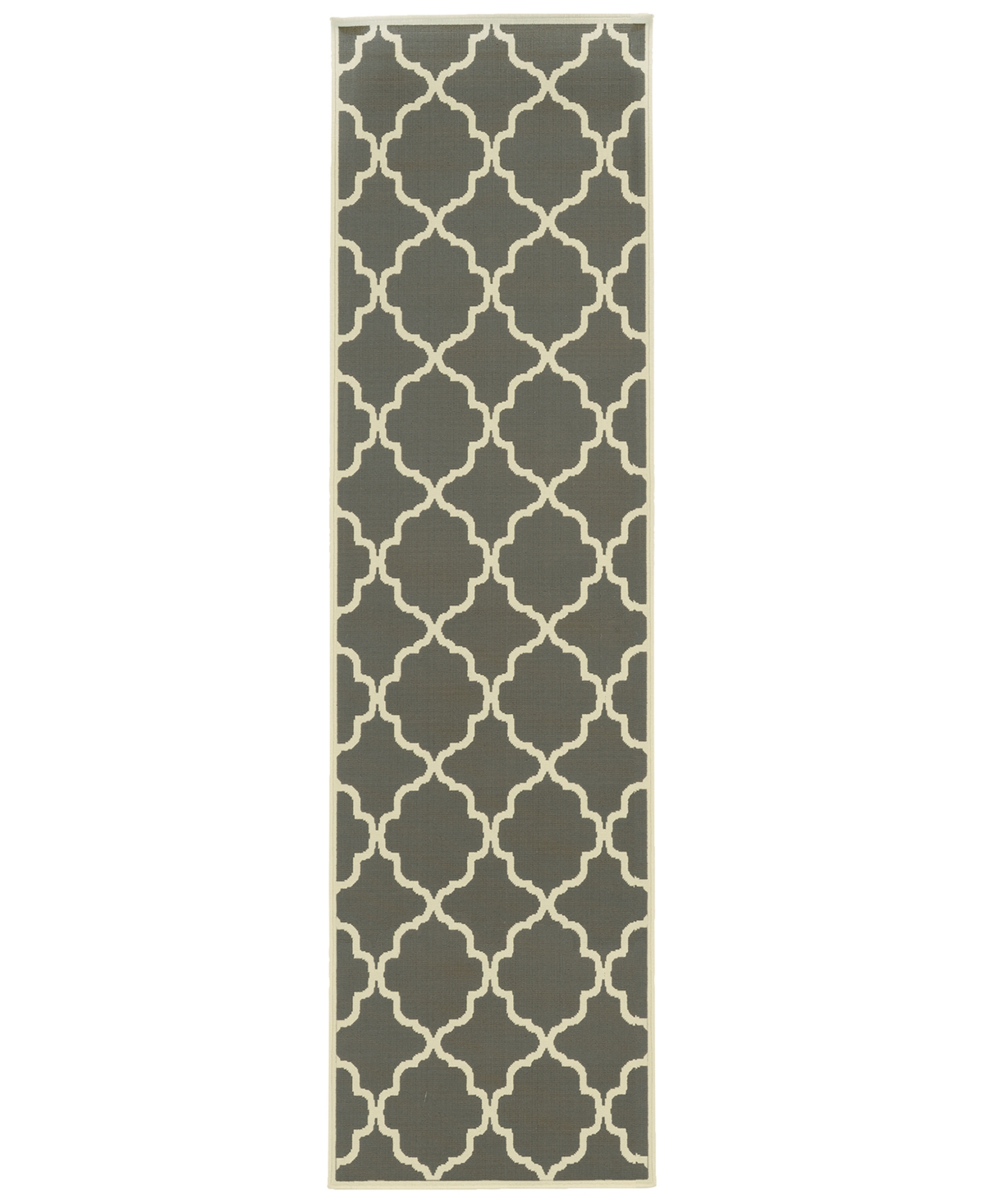 Oriental Weavers Riviera 4770 7'10in Indoor/Outdoor Round Area Rug - Charcoal/Ivory