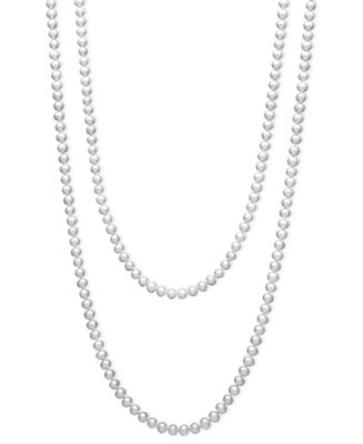 54 inch Belle de Mer Cultured Freshwater Pearl Strand Necklace (7-8mm ...