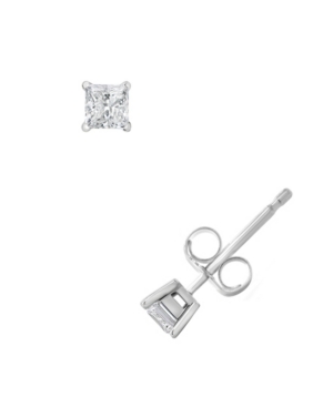 image of Certified Princess Cut Diamond Stud Earrings (1/3 ct. t.w.) in 14k White Gold or Yellow Gold