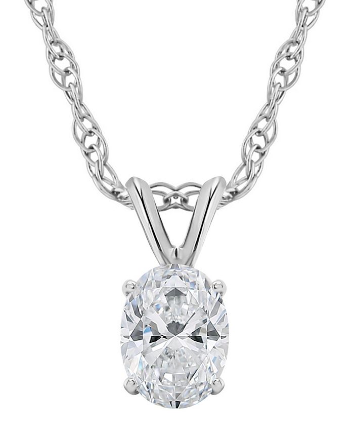 Macy's Certified Oval Diamond Solitaire Pendant Necklace (1/2 ct 