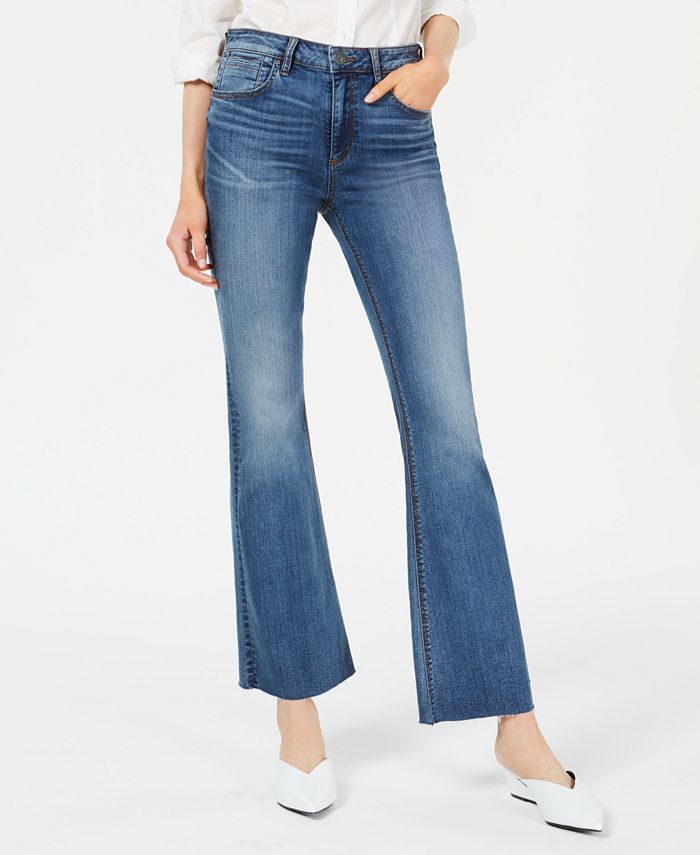 Kut from the Kloth Stella Raw-Hem High-Rise Flare Jeans - Macy's