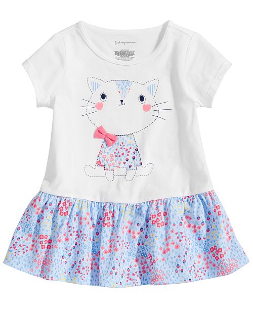 First Impressions Toddler Girls Cat Graphic Peplum Tunic Created