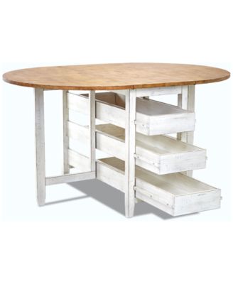 Trisha Yearwood Home Coming Home Round Counter Height Drop Leaf Table