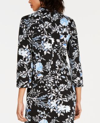 Kasper Womens Crepe Solid Two-Button Blazer