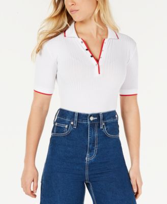 Polly & Esther - Juniors' Ribbed Polo Bodysuit