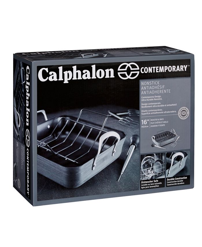 Calphalon Contemporary 16" Nonstick Roaster with Roasting Rack Macy's