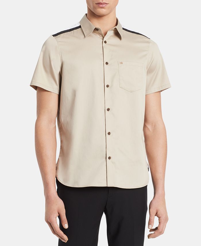 Calvin Klein Men's Reeves Pieced Shirt & Reviews - Casual Button-Down ...