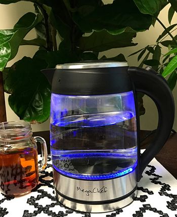 MegaChef 1.8 Liter Glass and Stainless Steel Electric Tea Kettle - 8355997