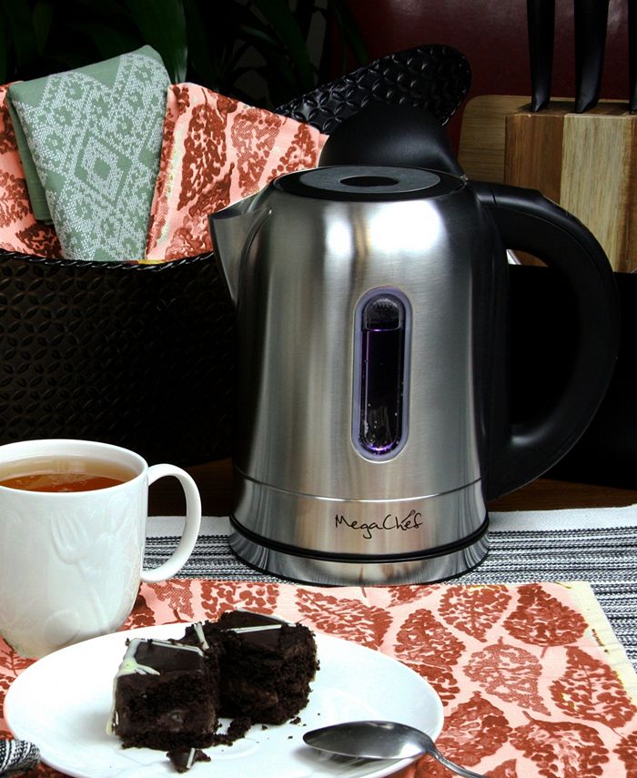 MegaChef 1.7Lt. Stainless Steel Electric Tea Kettle with 5 Preset Temps Macy's