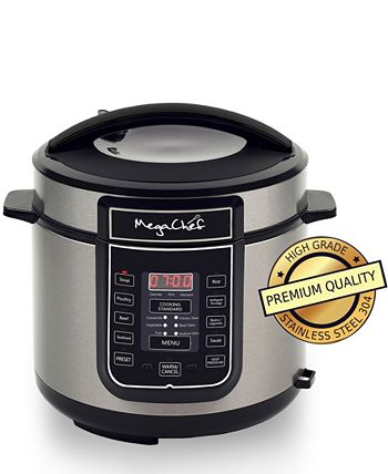 MegaChef 6 Quart Digital Pressure Cooker with 14 Pre set Multi