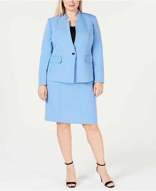 Kasper Plus Size Single Button Jacket Skirt Reviews Wear To