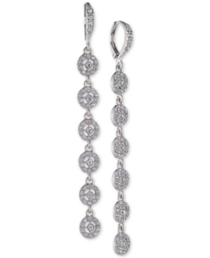 image of Givenchy Crystal Halo Linear Drop Earrings