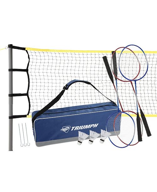 Viva Sol Triumph 4 Player Competition Backyard Badminton Set Includes Net 4 Steel Rackets And 3 Shuttlecocks Reviews Home Macy S