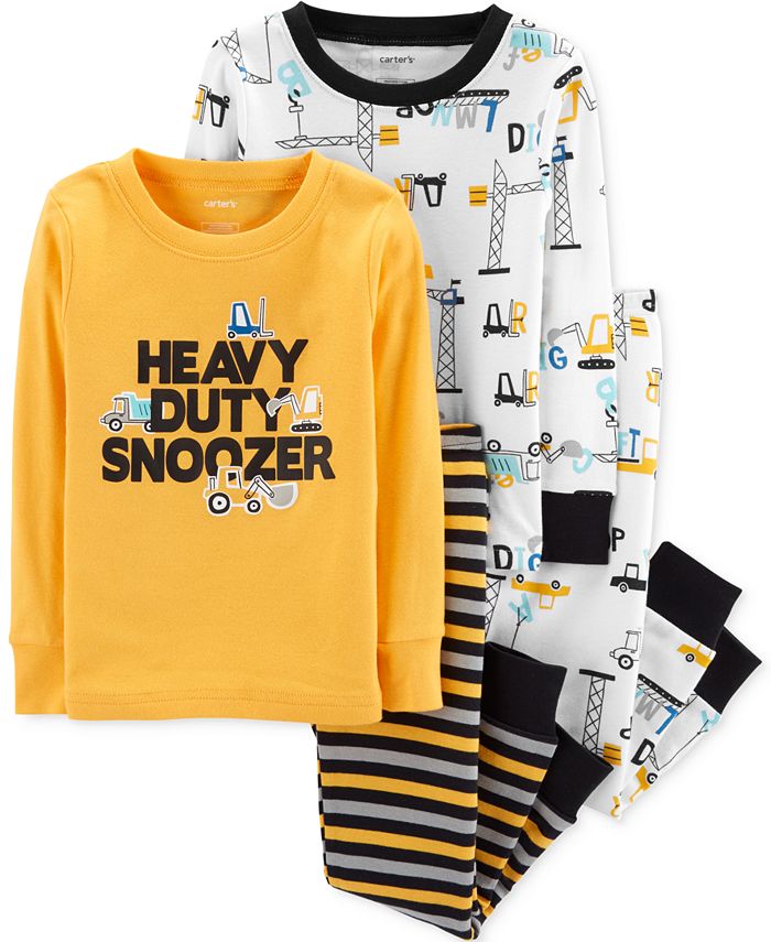 Carter's Toddler Boys 4Pc. Construction Cotton Pajamas Set Macy's