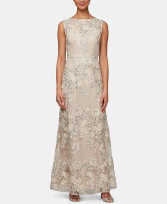 Alex Evenings - Petite Embroidered Mesh Gown