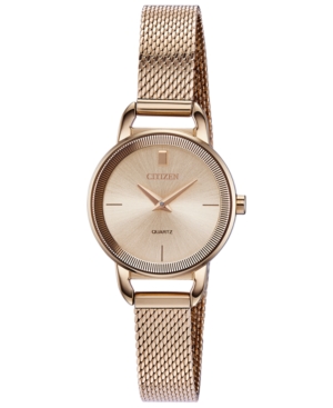Citizen Women's Quartz Rose Gold-tone Stainless Steel Mesh Bracelet Watch 26mm Women's Shoes In Rose Gold