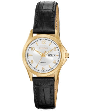 image of Citizen Women-s Quartz Brown Leather Strap Watch 28mm