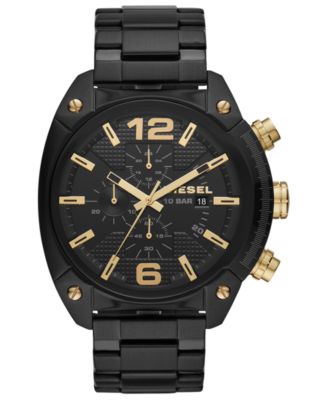 Diesel - Men's Chronograph Overflow Black Stainless Steel Bracelet Watch 49mm