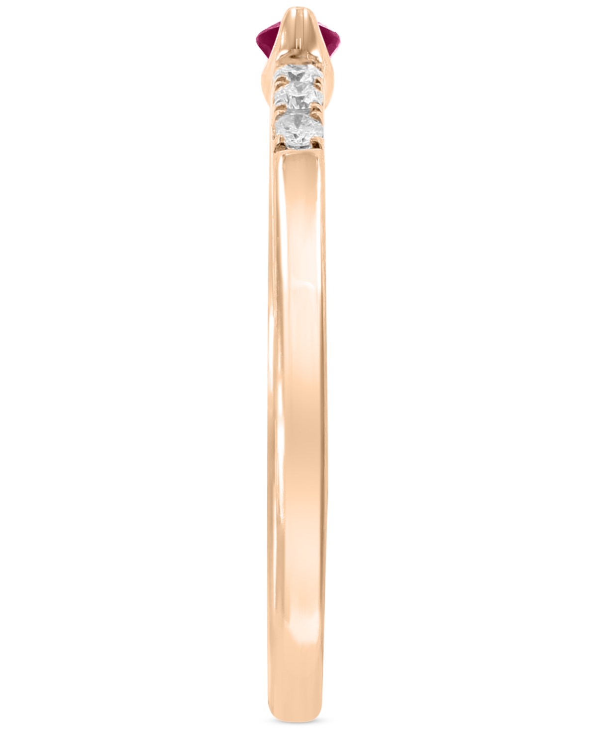 Effy(1/6 ct. t.w.) and Diamond (1/10 ct. t.w.) Ring in 14k Rose Gold (Also available in Tsavorite) - Ruby/Rose Gold