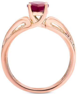 Ruby (1-1/3 ct. t.w.) & Diamond (1/4 ct. t.w.) Ring in 14k Gold (Also in Sapphire.)