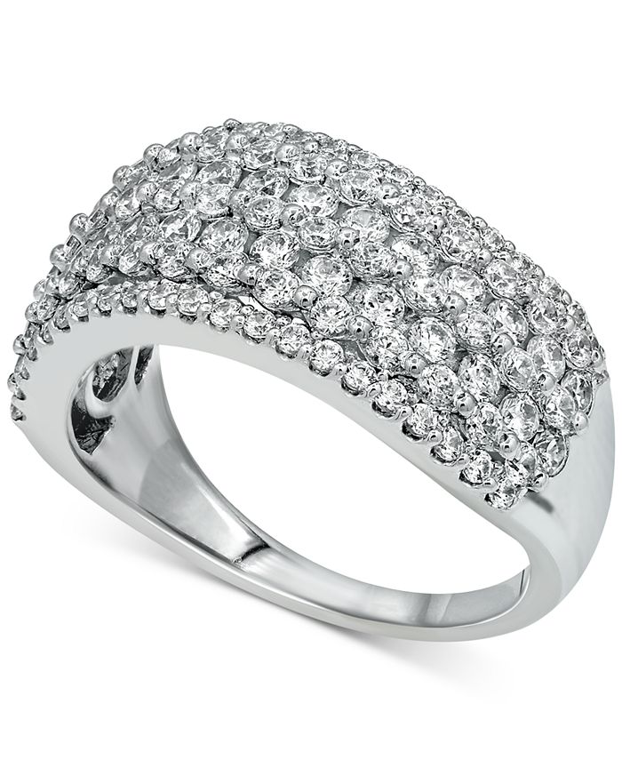 Macy's Diamond Multi-Row Ring (1-3/4 ct. t.w.) in 14k White Gold - Macy's