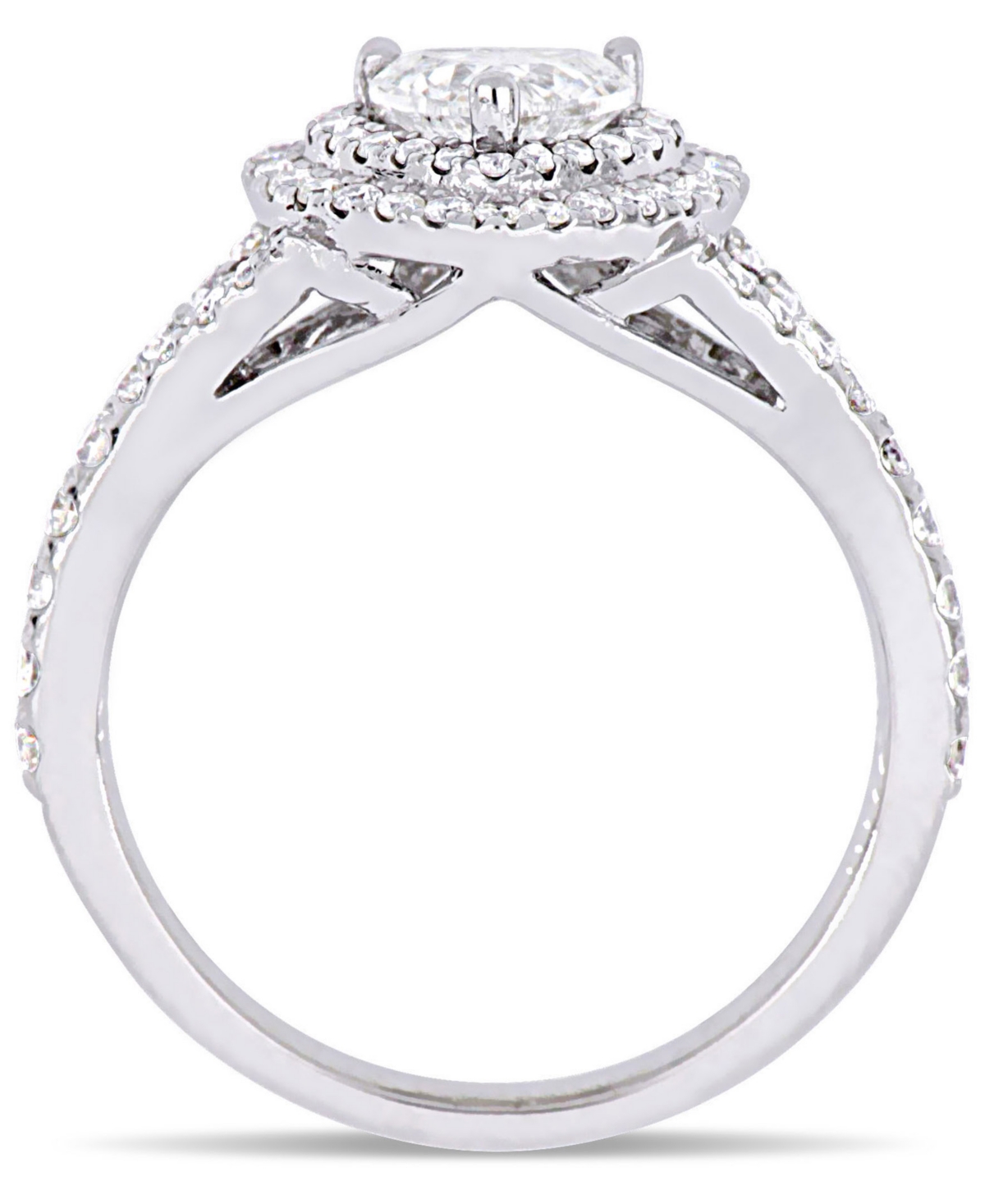 Certified Diamond (1 ct. t.w.) Heart-Shape Double Halo Engagement Ring in 14k- White Gold