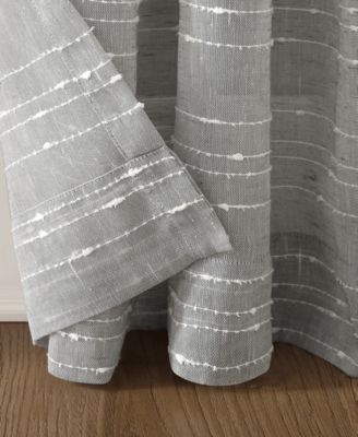 Textured Slub Stripe Anti-Dust Linen Blend Sheer Curtain Panel