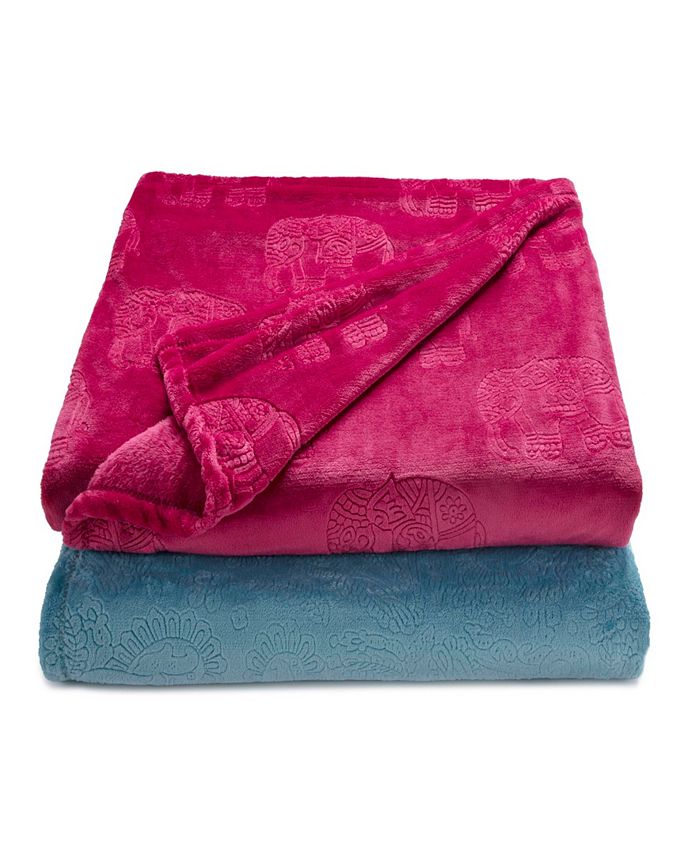 WestPoint Home Vellux Boho Elephant Red Soft Throw Macy's