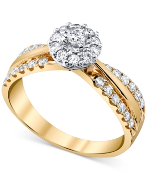 image of Diamond (1/2 ct. t.w.) Engagement Ring in 14k Gold & White Gold