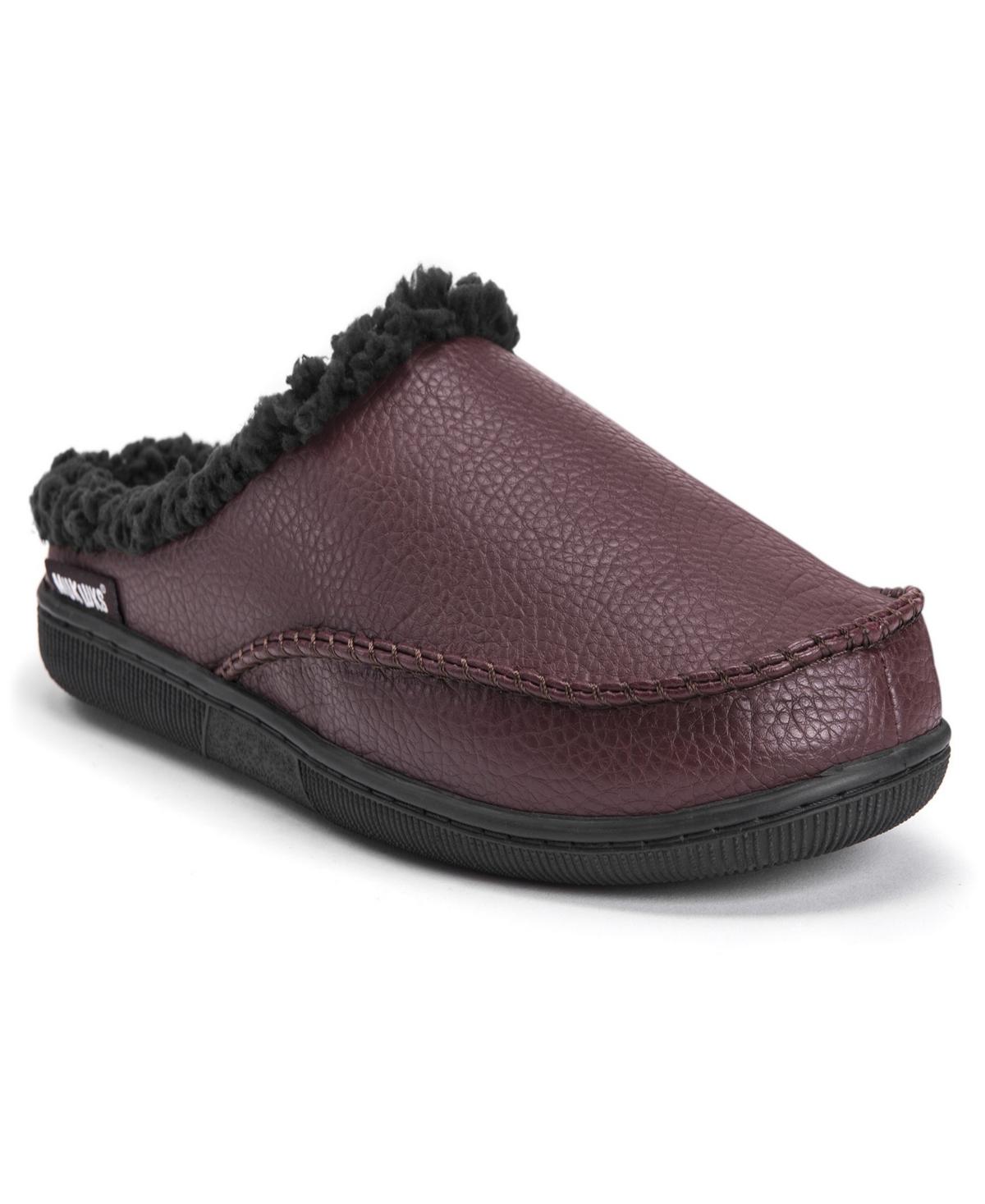 Men's Faux Leather Clog Slippers - Brown