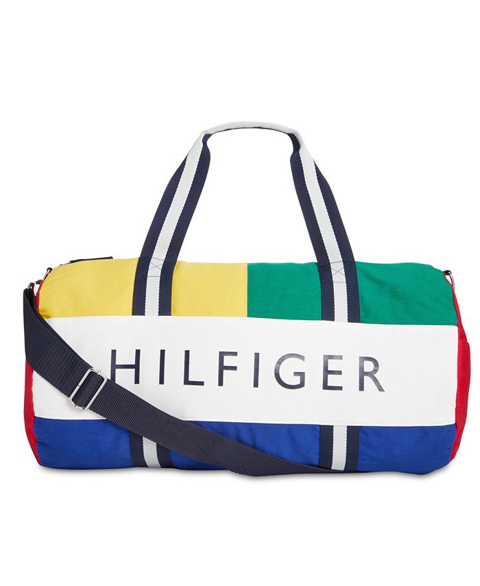 Tommy Hilfiger Men's Dougie HP Colorblocked Logo Duffel Bag, Created ...