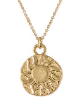RACHEL Rachel Roy - Gold-Tone Sun & Moon Reversible Pendant Necklace, 16" + 2" extender