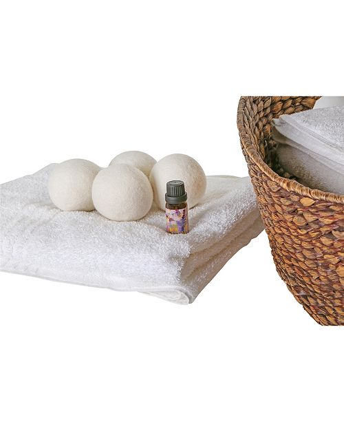 Woolite 4 Pack Wool Dryer Balls and Fresh Linen Essential Oil Kit