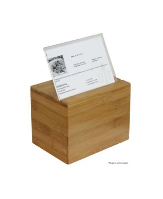 Bamboo Recipe Box with Divider