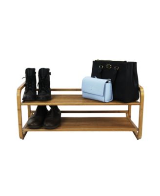  2 Tier Bamboo Shoe Rack, Rounded