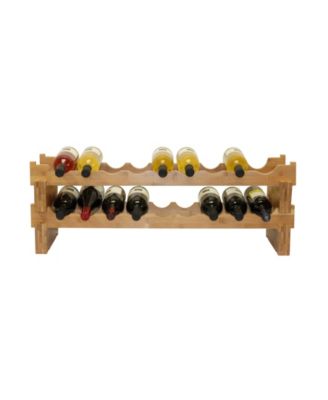 18-Bottle Stackable Bamboo Wine Rack