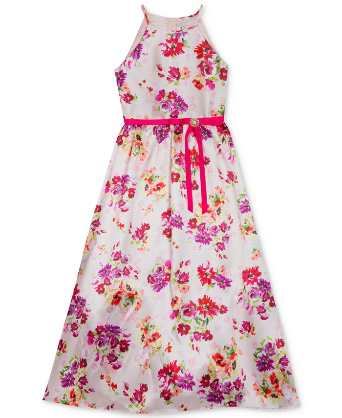 maak je geïrriteerd Verslijten rots Rare Editions Little Girls Floral-Print Mikado Maxi Dress & Reviews -  Dresses - Kids - Macy's