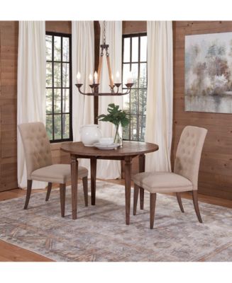 Lilah Dining Furniture, 3-Pc. Set (Table & 2 Upholstered Back Parsons ...