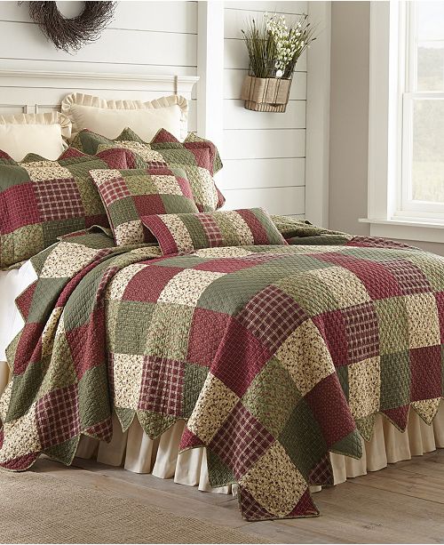 American Heritage Textiles Garden Patch 3 Piece Cotton Quilt Set Full