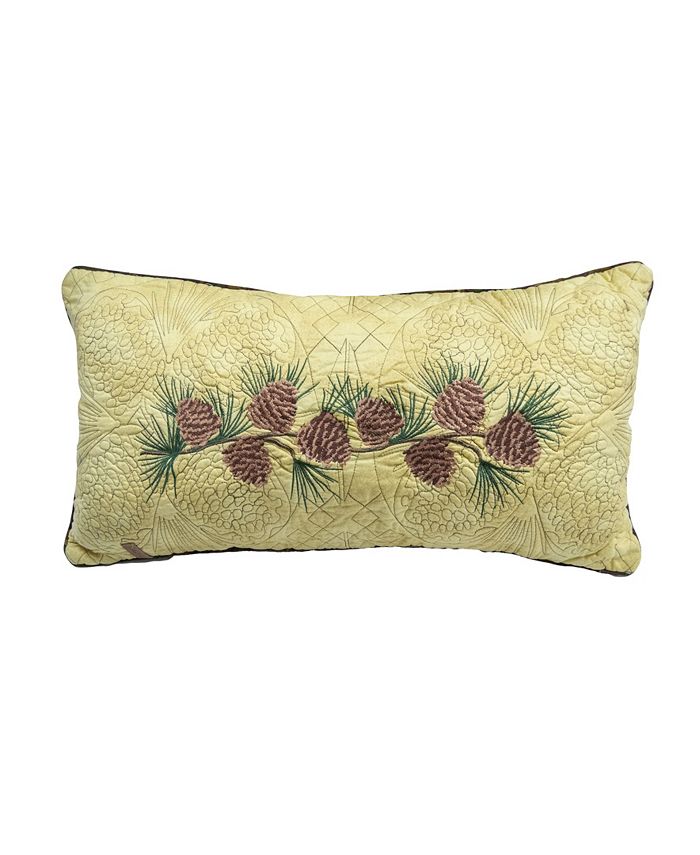 American Heritage Textiles Cabin Raising Pine Cone Decorative Pillow ...