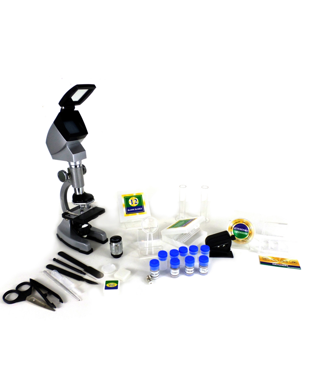 Shop Cosmo Brands Cassini 67piece 1200x Microscope Kit, Group Viewing Projection Hood And Case In Black