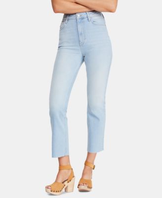 Free People - High-Rise Raw-Hem Cropped Jeans